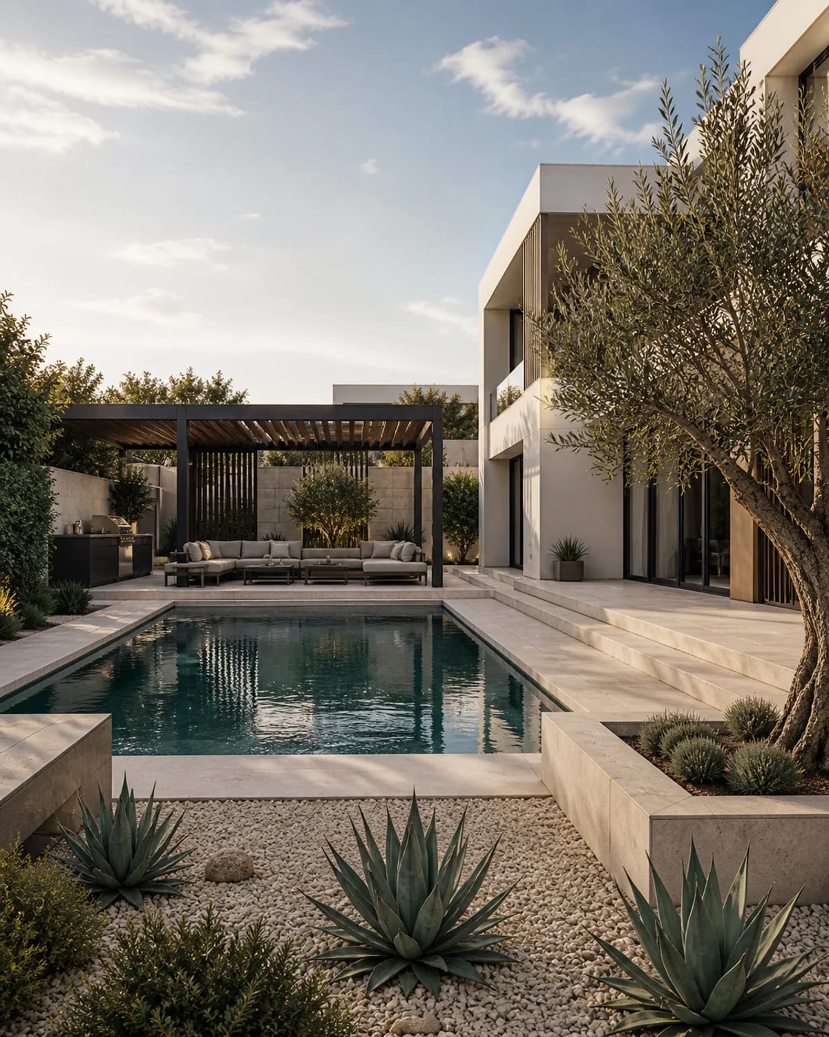 Modern Villa Yard Concept — AI concept render, Virento full build