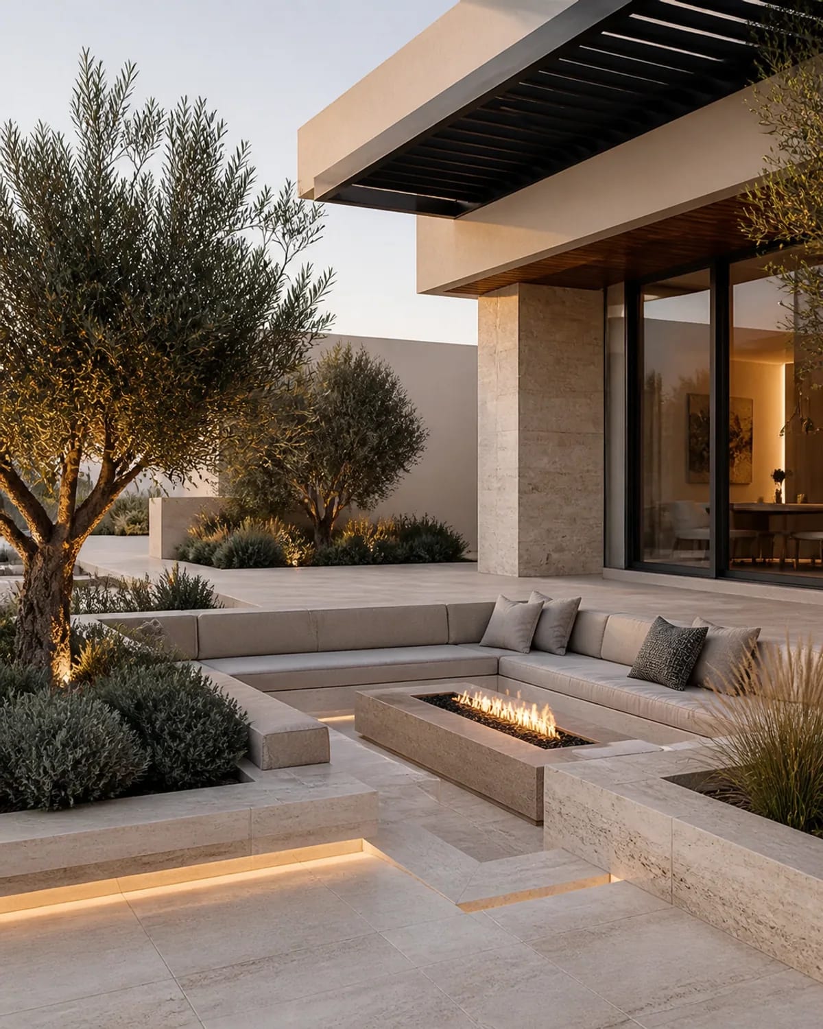 Pale Stone Lounge Concept — lounge concept render, UAE villa