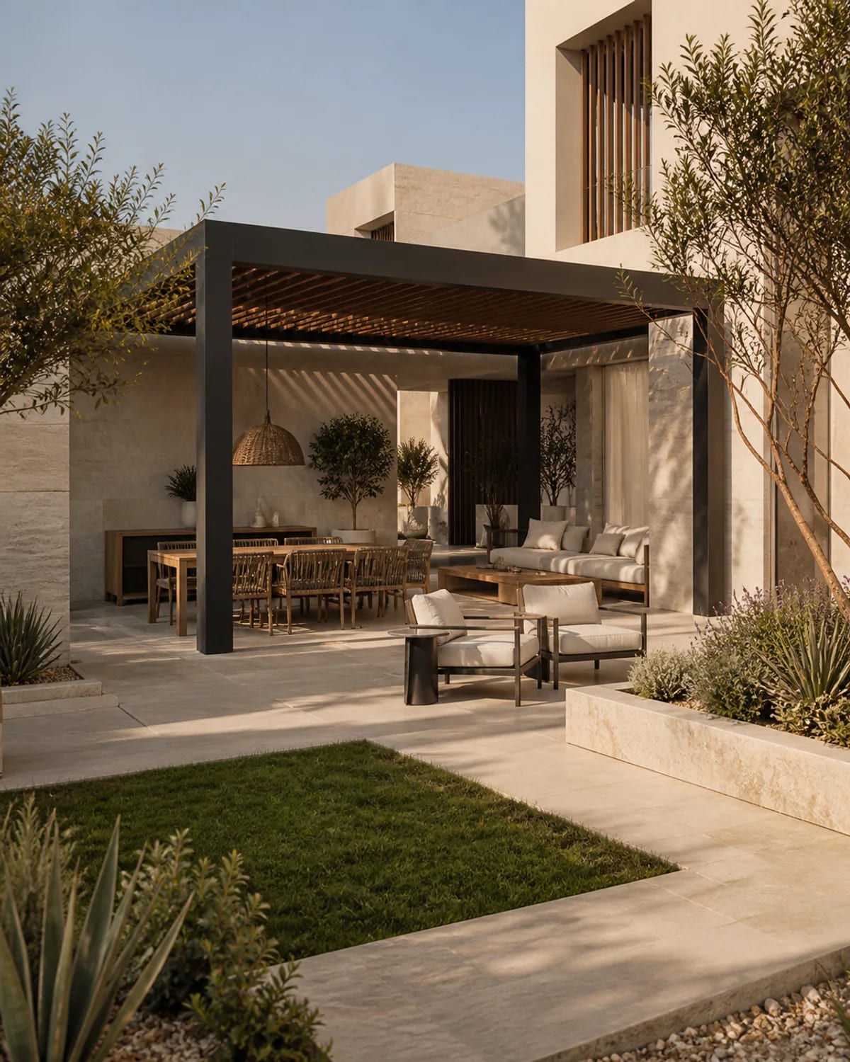 Outdoor Living Concept — full build concept render, UAE villa