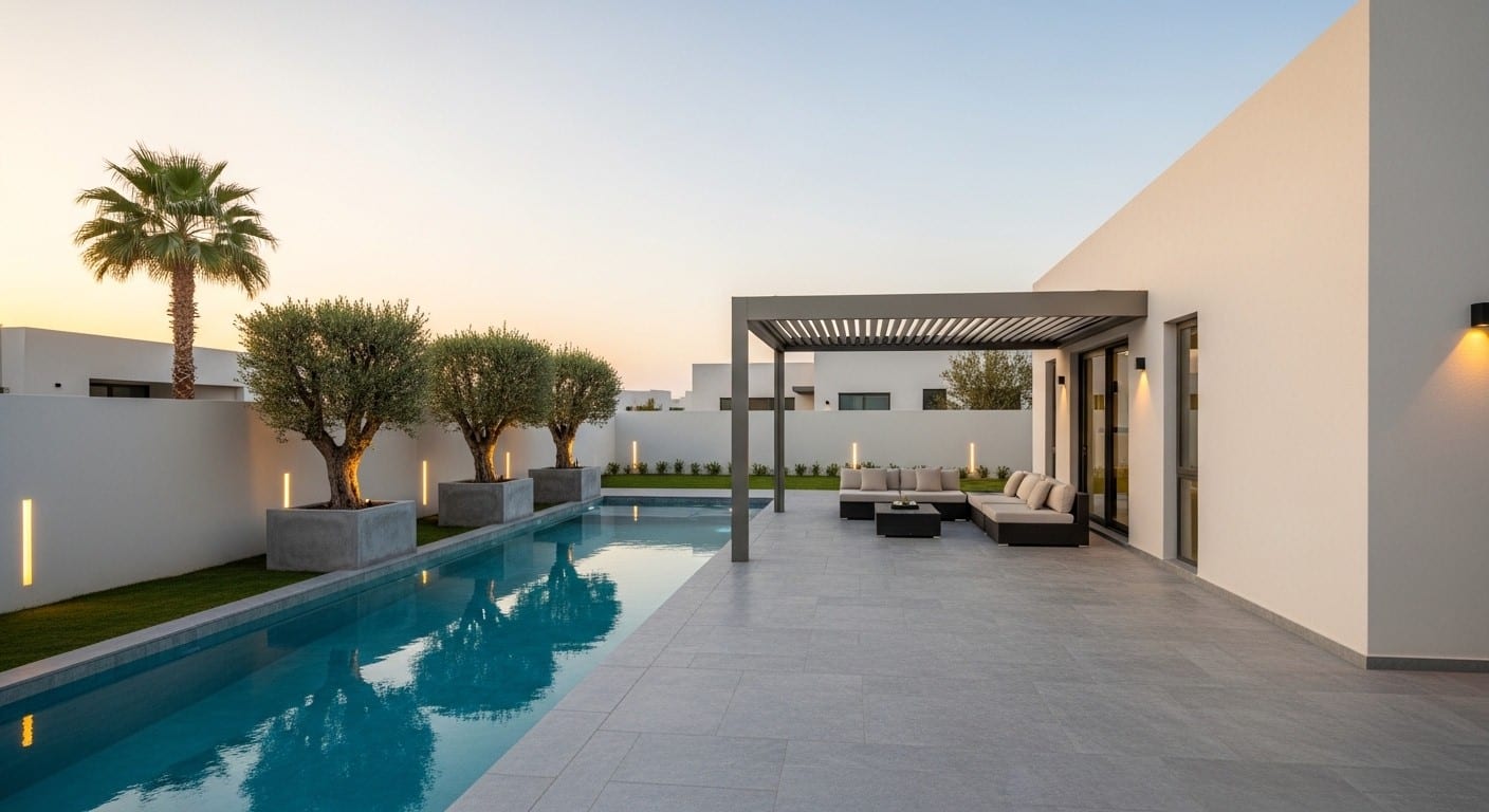Wide Villa Pool Concept — full build concept render, UAE villa