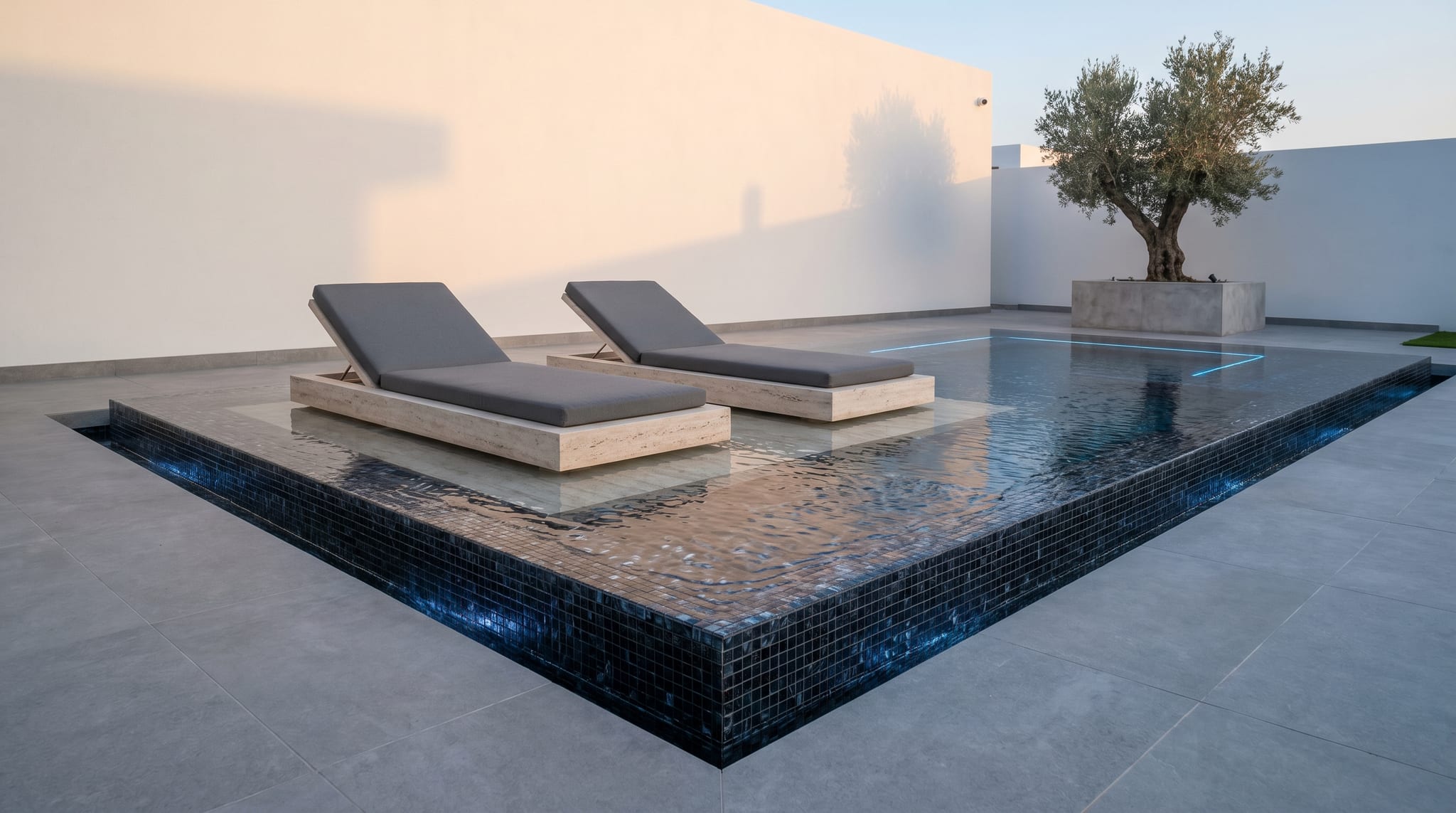 Pool Lounger Concept — lounge concept render, UAE villa