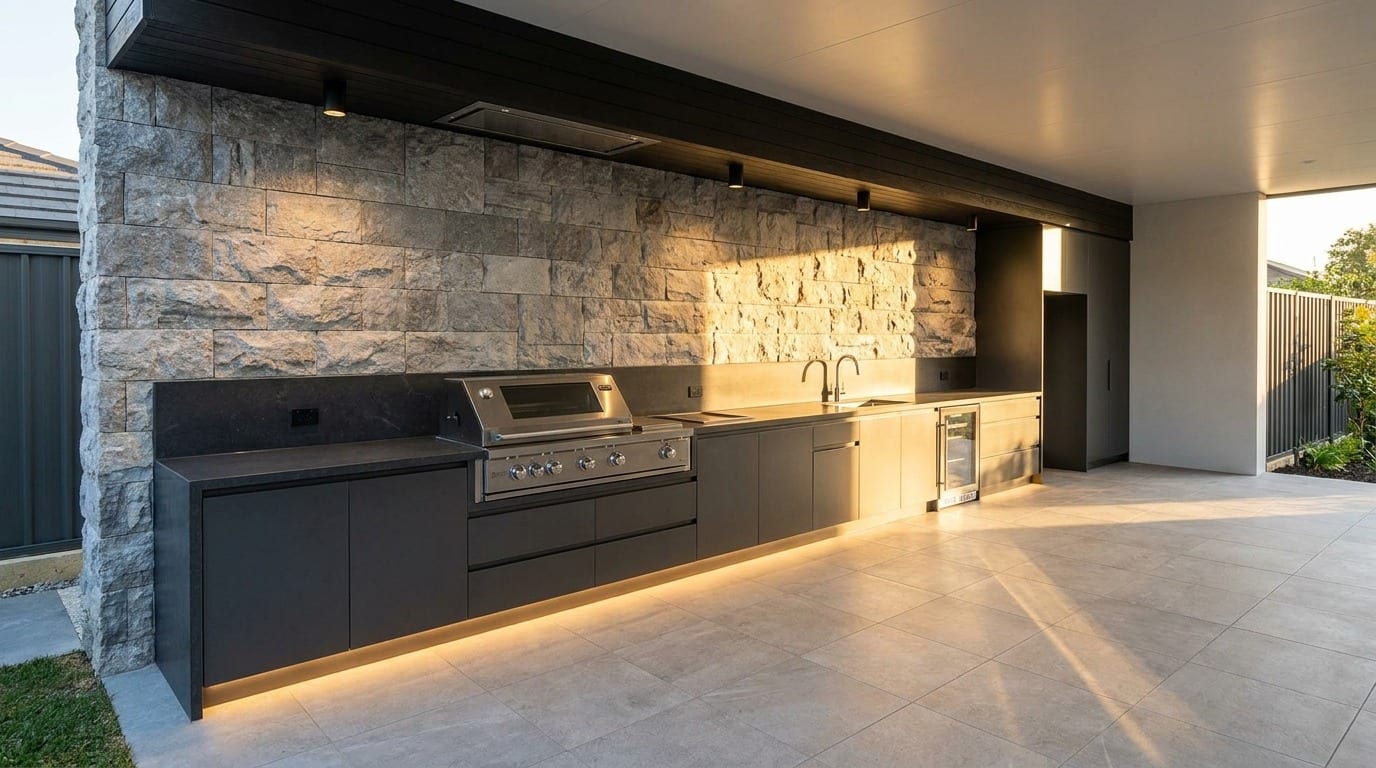 Galley Kitchen Concept — kitchen concept render, UAE villa